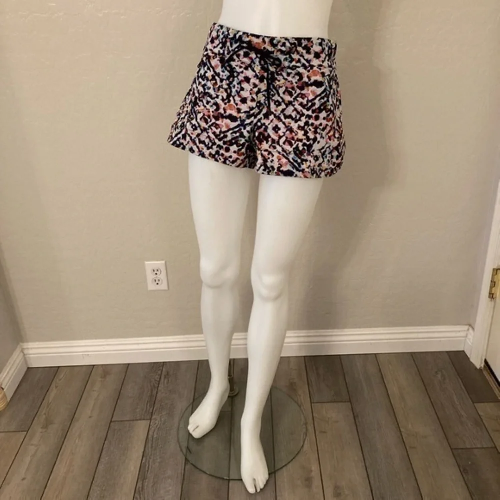 Athleta Multicolor Abstract Watercolor Print Athletic Shorts Size 4
